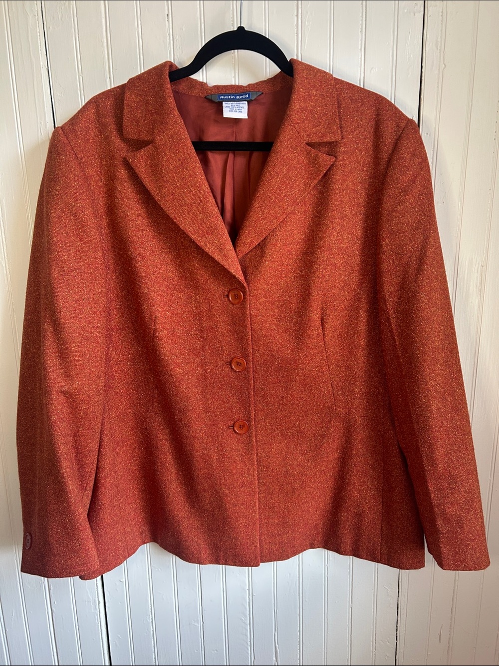 Austin Reed Women's Rust Orange Wool-Blend Blazer